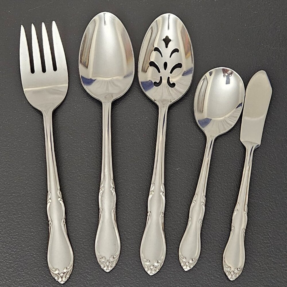 ONEIDA LTD. SIMEON L. & GEORGE H. ROGERS STAINLESS 5 PC SERVING SET